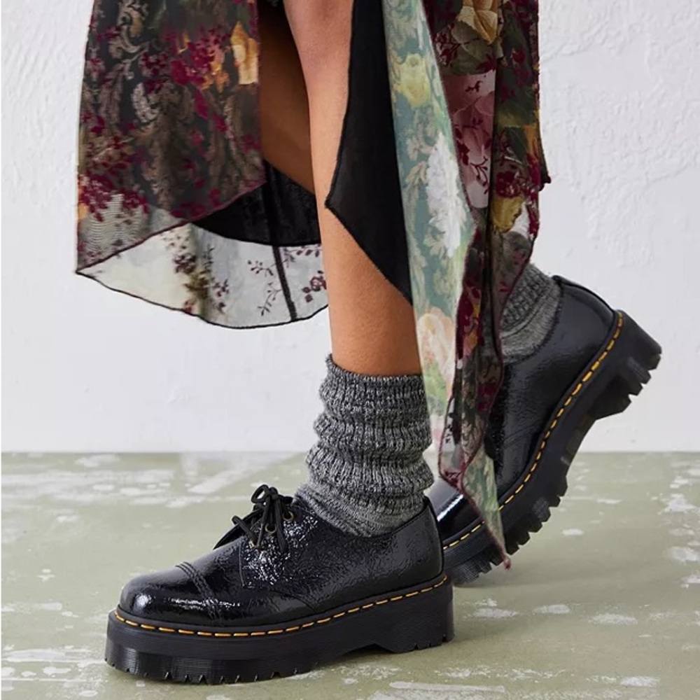 Dr. Martens Shiny Black Lace-Up Loafers